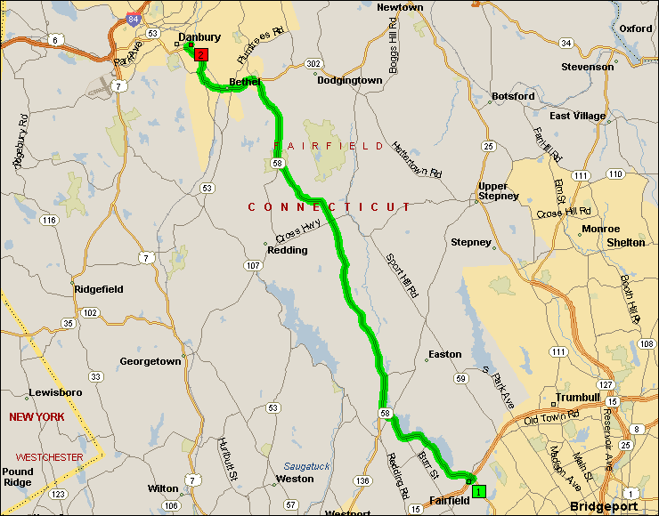 Map From Merritt Parkway